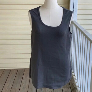 ULLA POPKEN Ribbed Tank Top Dark Gray Plus Size 24 26 NWT Sleeveless Shirt New